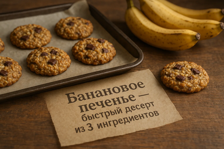 Банановое печенье: быстрый и простой десерт всего из трех ингредиентов
