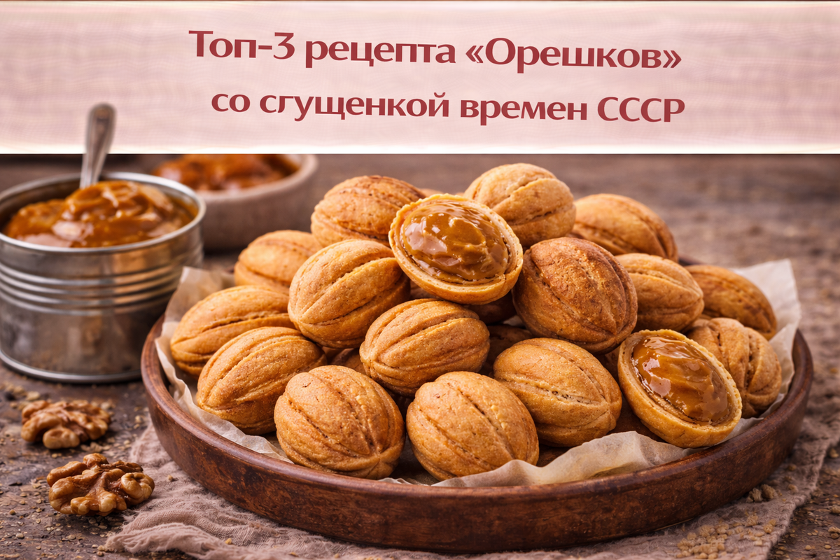Ностальгия по детству: любимые рецепты 'Орешков' с сгущенкой