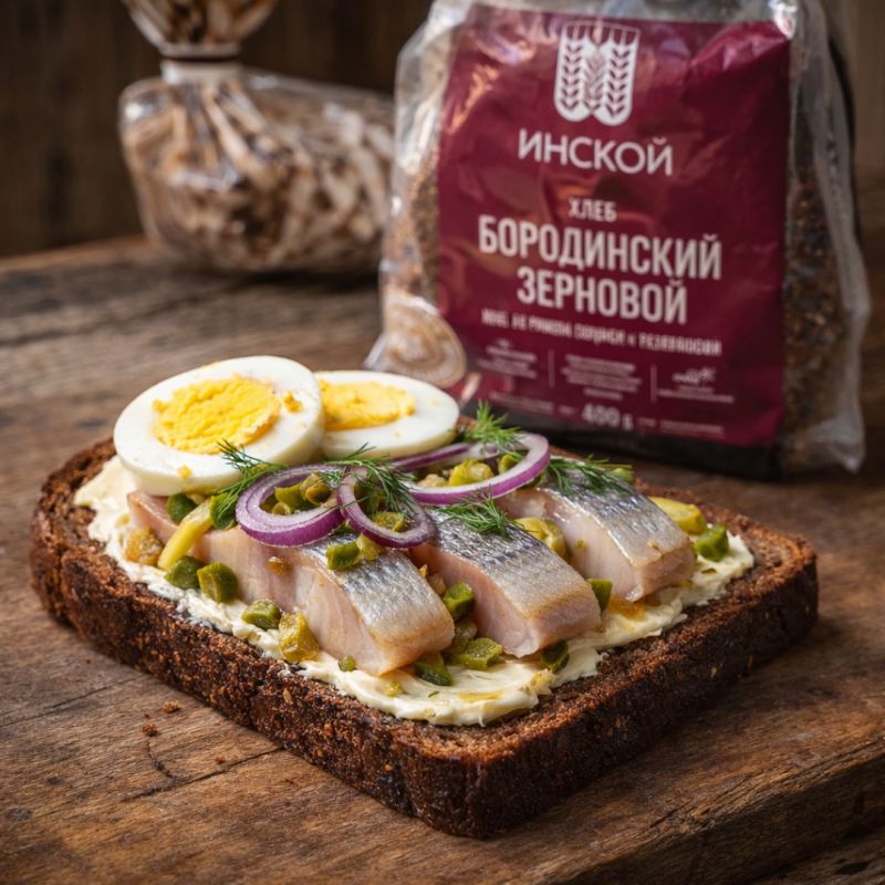Непревзойдённый вкус: бутерброд с сельдью на ржаном хлебе