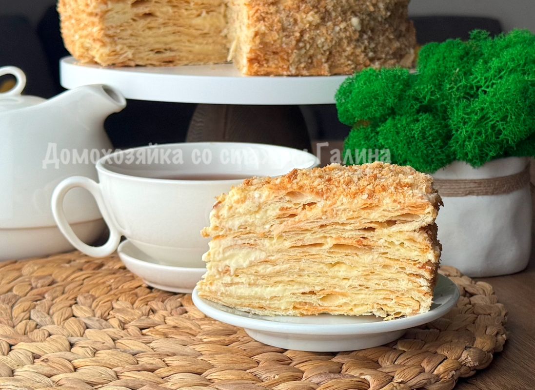 Наполеон по семейному рецепту: быстрое и вкусное тесто за 3 минуты